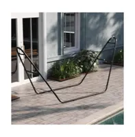 Nakoa Black 550 Lbs. Capacity Universal Heavy Duty Steel Two Person Hammock Stand For Hammocks 9 To 14 Feet Long