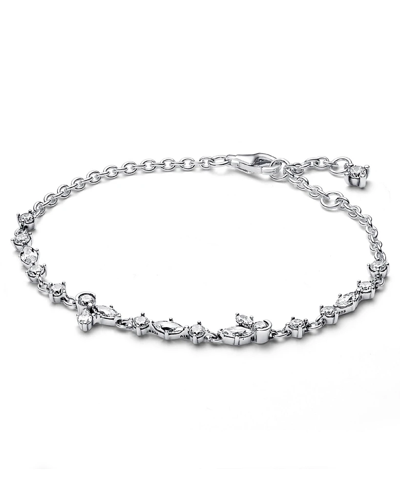 Pandora Cubic Zirconia Sparkling Herbarium Cluster Chain Bracelet