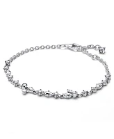 Pandora Cubic Zirconia Sparkling Herbarium Cluster Chain Bracelet