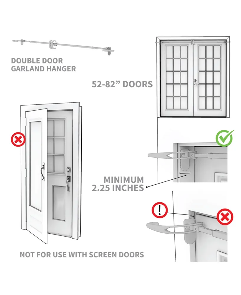Double Door Garland Hanger, 52-82"