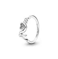 Pandora Cubic Zirconia Moments Mom Pave Heart Ring