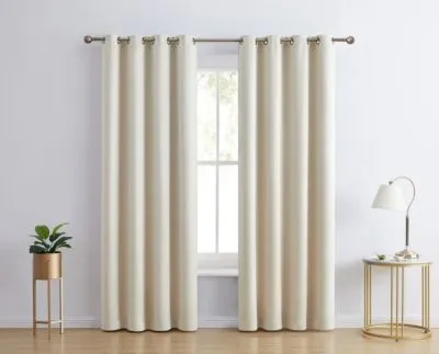 Hlc.Me Laurance Full Shaded Blackout Curtains Thermal Insulation Light Blocking Home Theater Grommet Window Drapery Basement Curtains Set Of 2