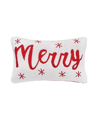 14" x 22" Merry Knitted Christmas Throw Pillow