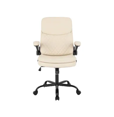 Faux Leather Task Chair with Flip-up Armrests