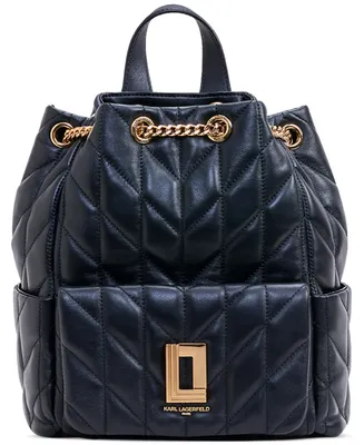 Karl Lagerfeld Paris Lafyette Small Quilted Leather Backpack
