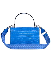 Karl Lagerfeld Paris Simone Flap Croc Leather Crossbody