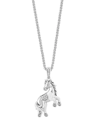 Effy Diamond Horse 18" Pendant Necklace (1/20 ct. t.w.) in Sterling Silver