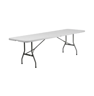 8-Foot Bi-Fold Plastic Banquet And Event Folding Table With Carrying Handle