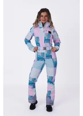 Women's Patchwork Chic Ski Suit