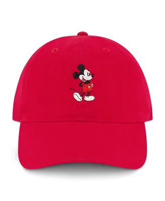 Disney Mickey Mouse Embroidered Cotton Adjustable Dad Hat with Curved Brim