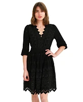 Belle & Bloom Women's Sweet Talk Eyelet Mini Dress