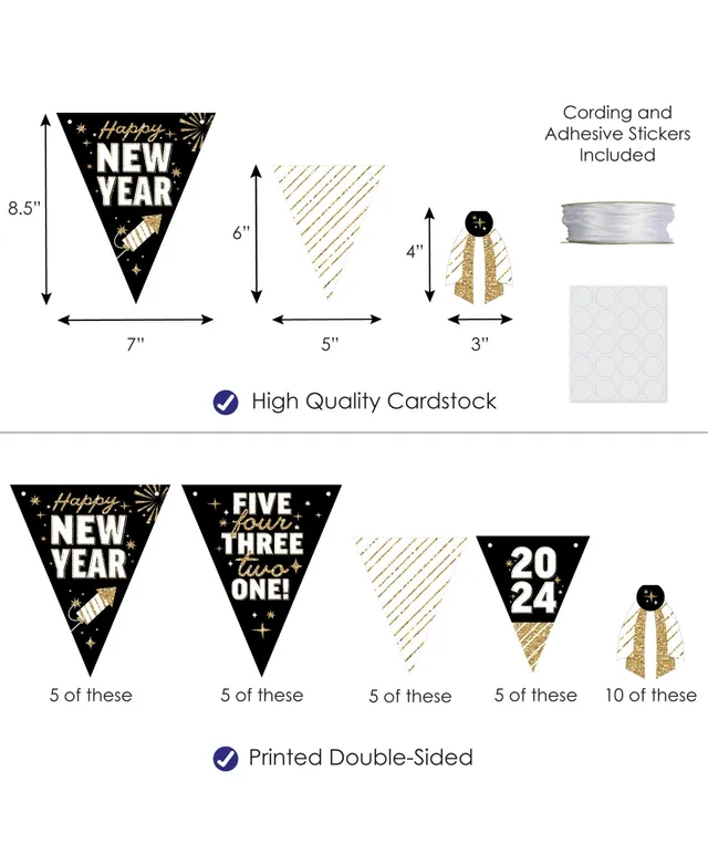 Big Dot Of Happiness Lunar New Year - Diy 2024 Year of the Dragon Party - Triangle  Banner - 30 Pieces