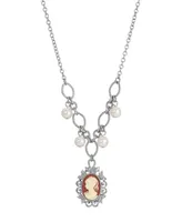 2028 Carnelian Resin Cameo Pendant Necklace