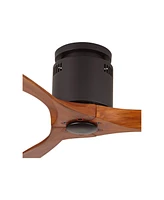 52" Windspun Rustic Farmhouse 3 Blade Indoor Hugger Ceiling Fan with Remote Control Matte Black Walnut Solid Wood for Living Kitchen House Bedroom Fam