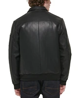 Tommy Hilfiger Men's Faux-Leather Bomber Jacket