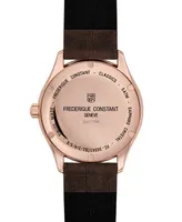 Frederique Constant Men's Swiss Automatic Classics Index Brown Leather Strap Watch 40mm