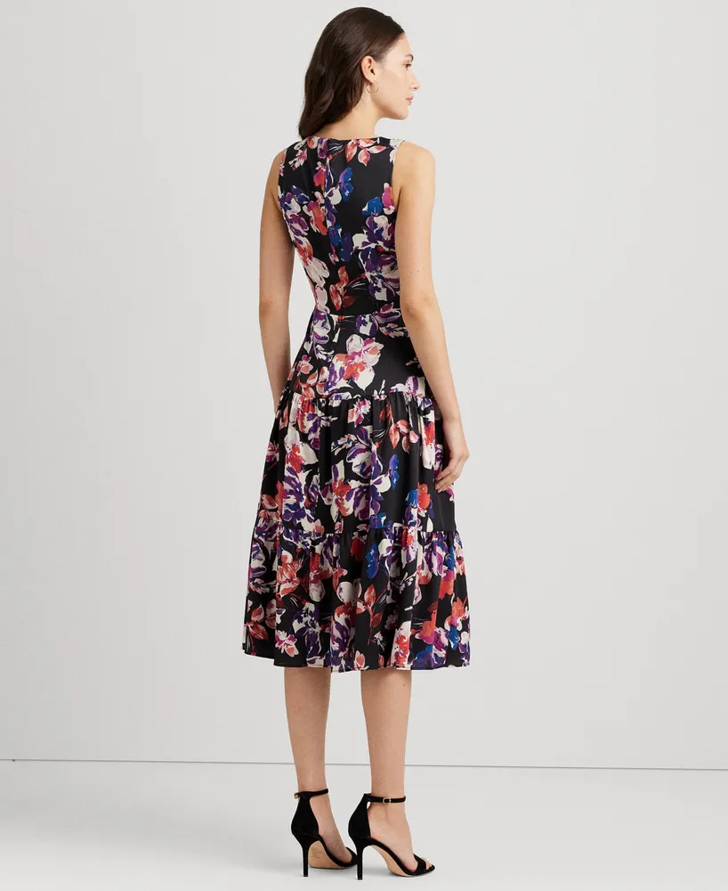 Lauren Ralph Lauren Women's Floral Twist-Front Mousseline Dress
