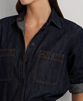 Lauren Ralph Lauren Petite Dark Denim Shirt