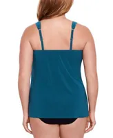 Miraclesuit Plus Size Draped Tankini Top Bikini Bottoms