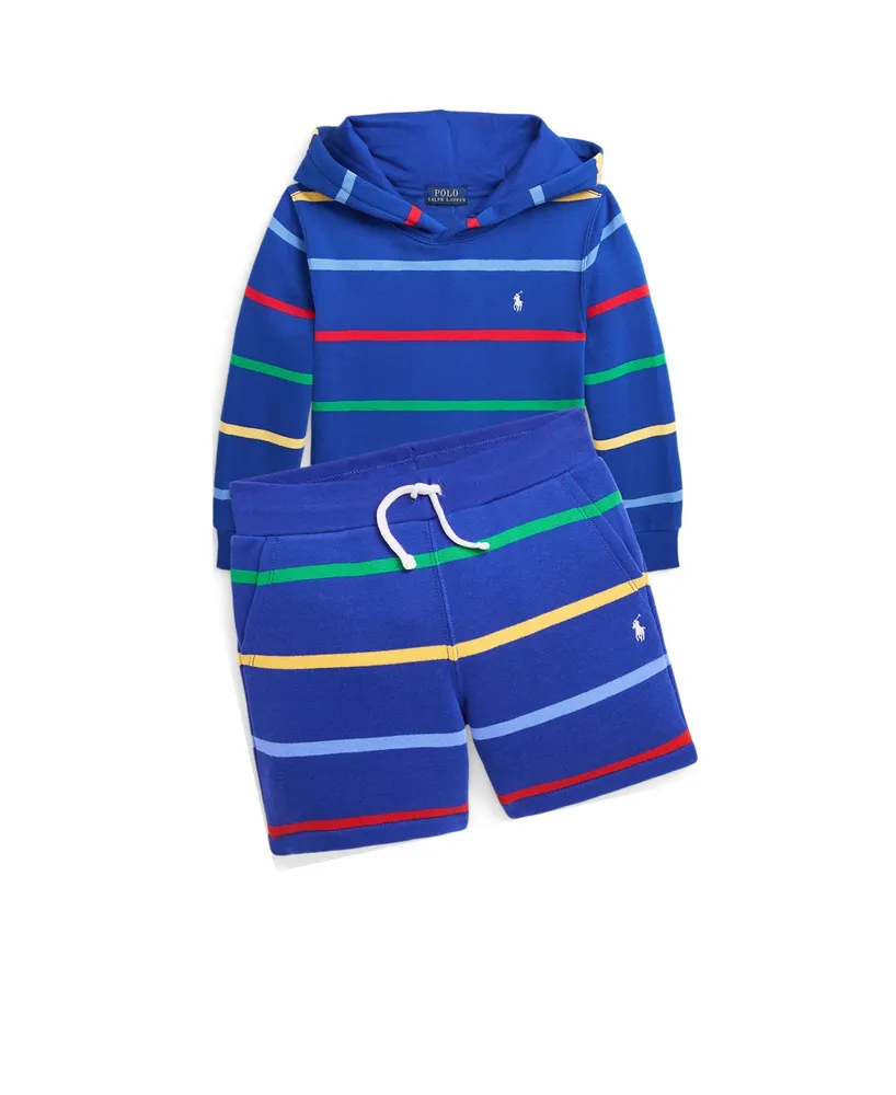 Polo Ralph Lauren Toddler and Little Boys Striped Fleece Hooded Sweatshirt