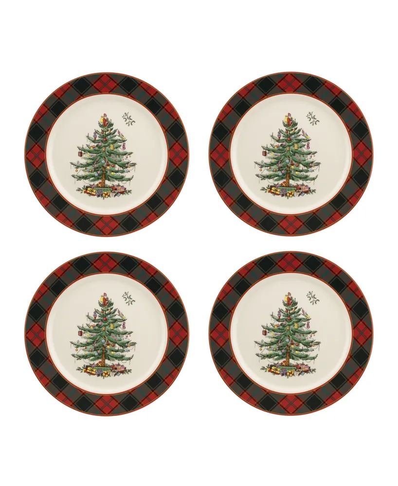 Spode Christmas Tree Tartan 9 Piece Hot Chocolate Set