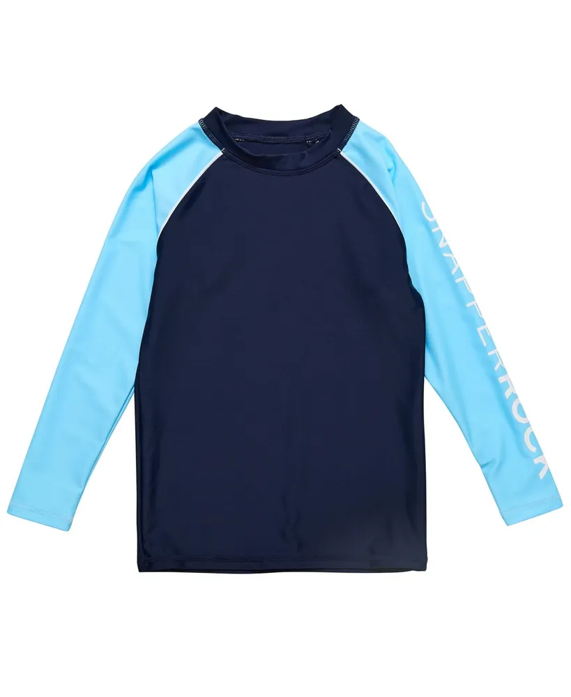 Navy Lt Blue Sleeve Ls Rash Guard Top