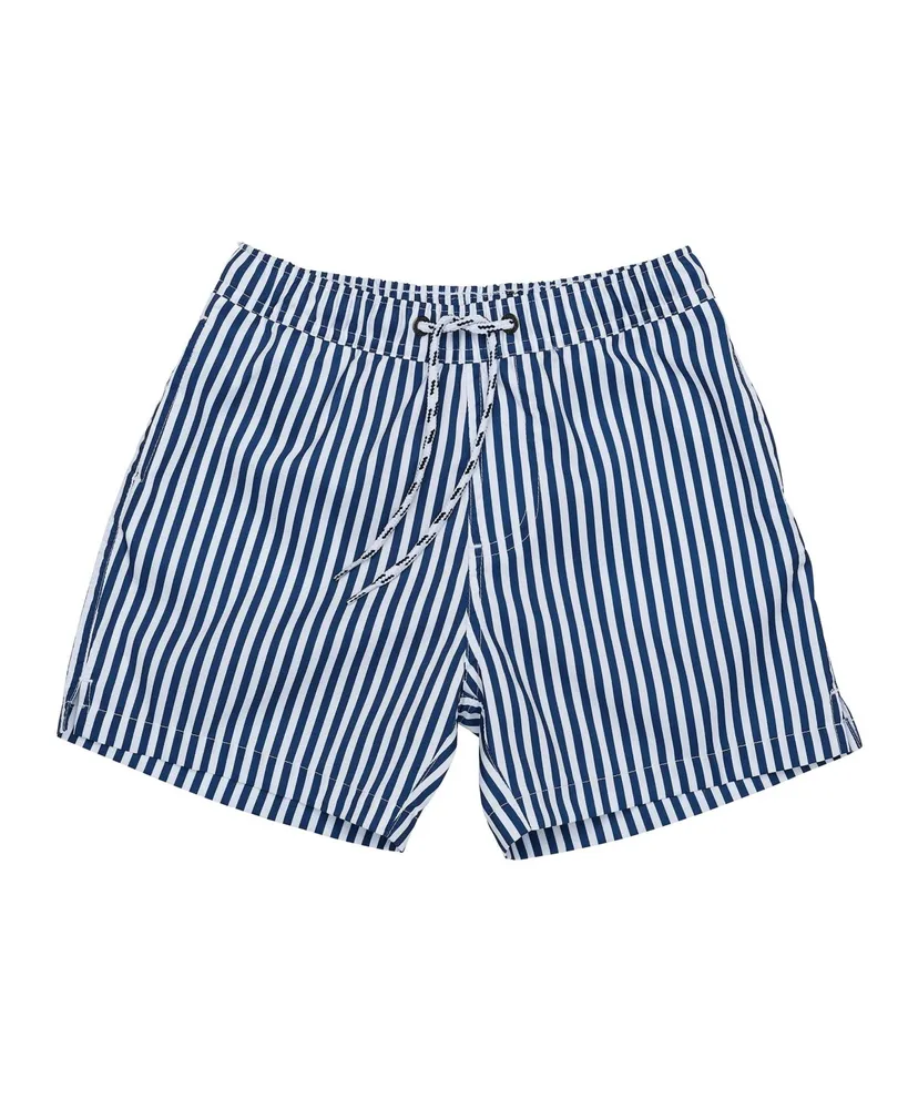 Denim Stripe Comfort Lined Swim Short