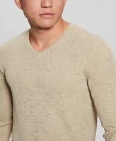 Guess Men's Long-Sleeve Gauze V-neck Fitted T-shirt