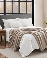 Lucky Brand Solid Mink Faux Fur Throw, 50" x 70"