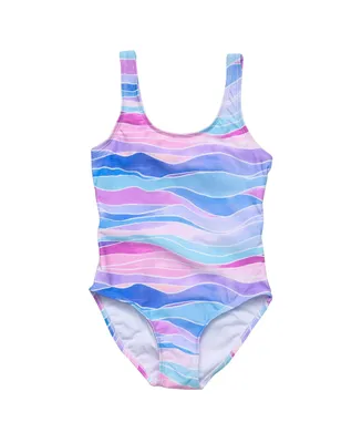 Toddler, Child Girls Water Hues Tie Back Swimsuit