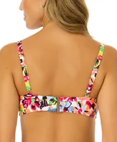Anne Cole Women's Floral-Print Twist-Front Underwire Bikini Top