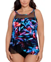 Miraclesuit Plus Size Fuego Flora Mirage Tankini Top Swim Bottoms