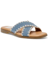 Dv Dolce Vita Women's Miguel Crisscross Flat Slide Sandals