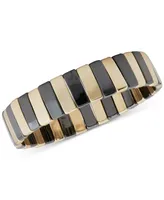 Lucky Brand Two-Tone Contrasting Bar Stretch Bracelet