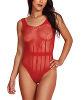 Hauty Women's Sheer Hosiery Bodysuit with Heart Cut Out 1 Pc Lingerie