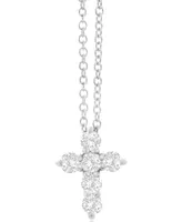 Diamond Cross Pendant Necklace (1/3 ct. t.w.) 14k White Gold, 16" + 2" Extender