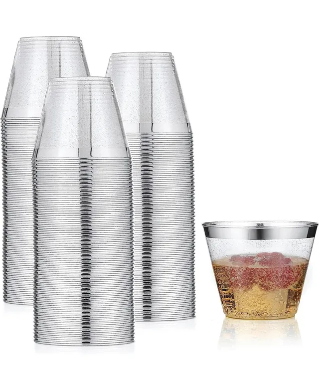 36 Pack Stemless Plastic Champagne Flutes Disposable 9 Oz Clear Plastic Toasting  Glasses Shatterproof Recyclable and BPA-Free 