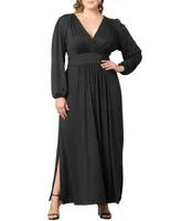 Kiyonna Plus Kelsey Long Sleeve Maxi Dress