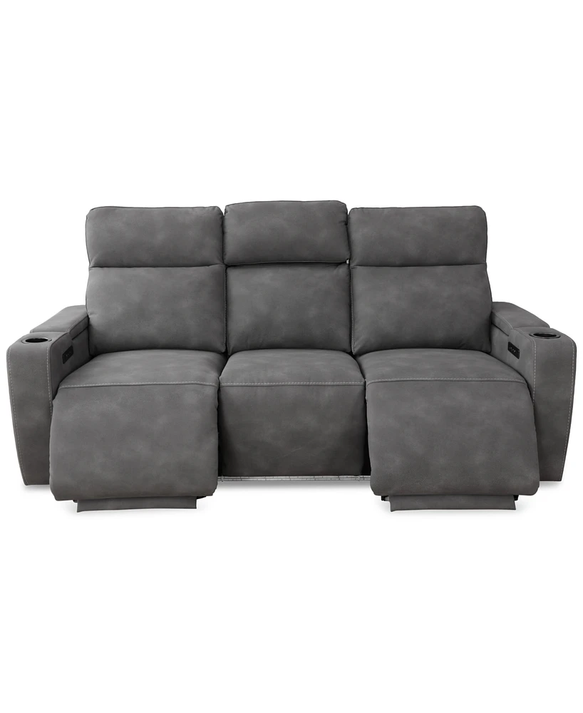 Greymel 84" Zero Gravity Fabric Sofa with Power Headrests, Created for Macy's