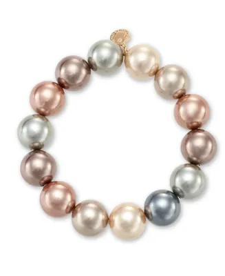 Charter Club Gold-Tone Tonal Imitation Pearl Stretch Bracelet, Created for Macy's
