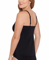 Swim Solutions Women's Knotted Flyaway Tankini Top, Created for Macy's