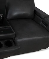 Greymel 74" Zero Gravity Leather Loveseat with Console and Power Headrests, Created for Macy's