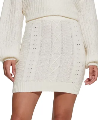 Guess Women's Brielle Pull-On Mini Sweater Skirt