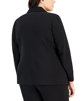 Tahari Asl Plus Peak-Lapel Button-Front Blazer