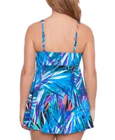 Swim Solutions Women's Printed Bow-Front Dress, Created for Macy's