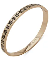 Karl Lagerfeld Paris Gold-Tone Jet Pave Flower Bangle Bracelet