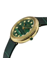 GV2 by Gevril Women's Arezzo Green Leather Watch 33mm