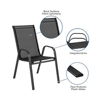 5 Pack. Outdoor Stack Chair With Flex Comfort Material And Metal Frame
