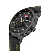 Ducati Corse Men's Quartz Black Genuine Leather Watch 44mm