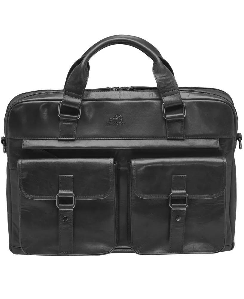 Mancini Men's Buffalo Briefcase with Dual Compartments for 15.6" Laptop